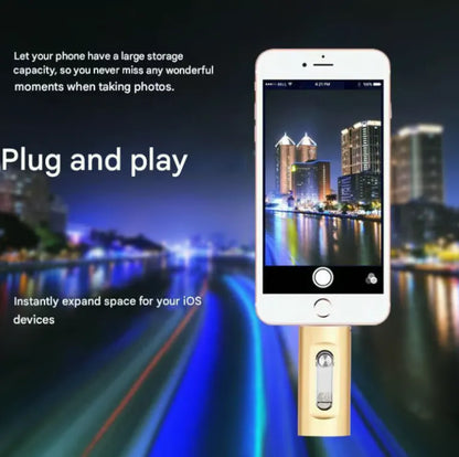 ⚡3 in 1 Flash Drive, High Speed Portable USB 3.0 Memory Storage