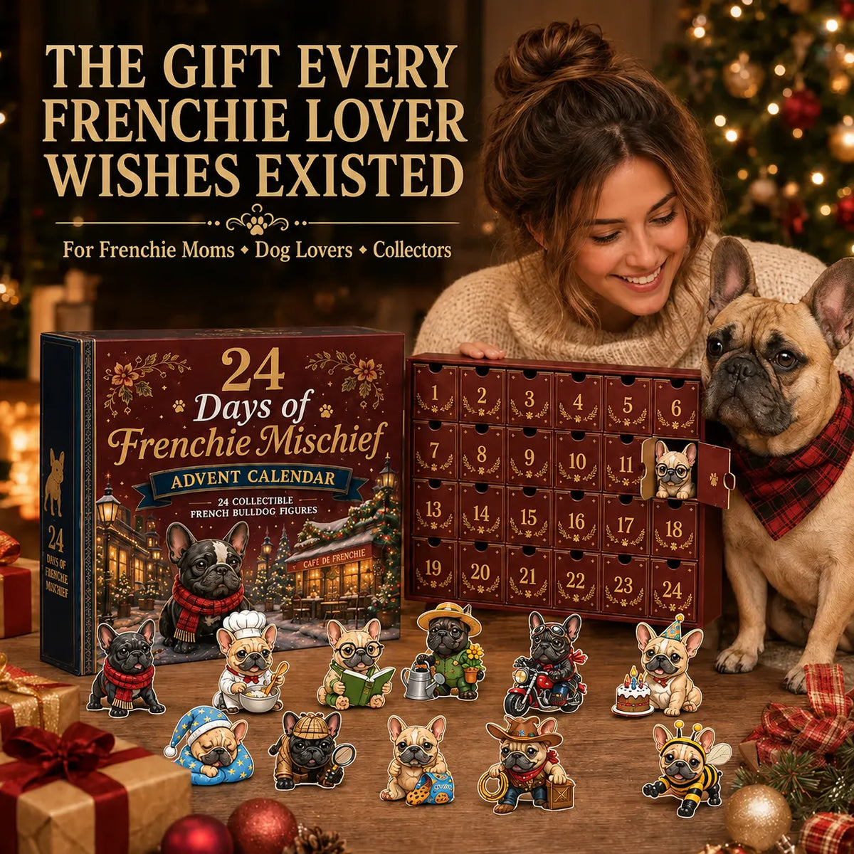 💯 🐶 24-Day French Bulldog Christmas Advent Calendar | 24 Unique Collectible Frenchie Characters with Different Outfits, Personalities & Daily Holiday Surprises 🎄✨