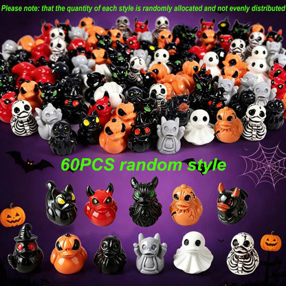 Mini Devil Ghost Skull Resin Ducks – Cute Spooky Halloween & Christmas Desktop Decor