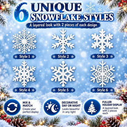 LED Snowflake Wall Set