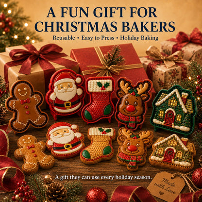 🎄 9-Design Christmas Mini Pie Mold Collection | Reusable Embossed Molds for Shaping Detailed Santa, Snowman, Reindeer, Tree & Holiday Pies 🥧✨