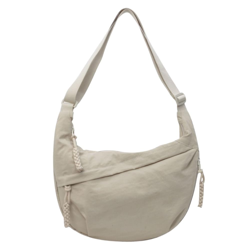 Women's Fashion Plain Color Nylon Crossbody Hobo Bag