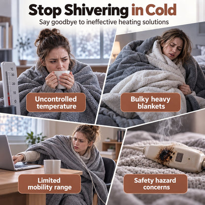 ⛄LIMITED-TIME 50% OFF‼️🔥 USB Heated Shawl Blanket – 3 Heat Settings, Ultra-Soft Wearable Warmth for Home & Office