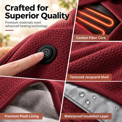⛄LIMITED-TIME 50% OFF‼️🔥 USB Heated Shawl Blanket – 3 Heat Settings, Ultra-Soft Wearable Warmth for Home & Office