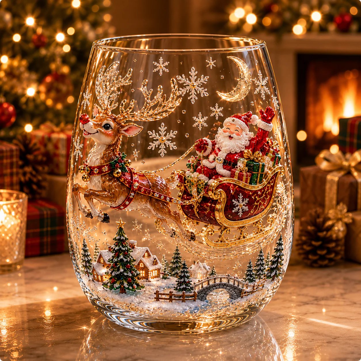💥 Pre-order: 49% Off – Santa Stuck in the Chimney Whiskey Bottle