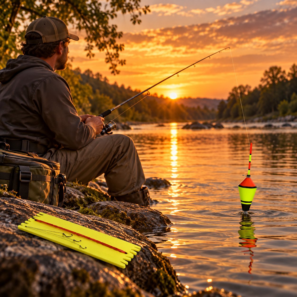 Auto Hookset Trigger Bite-Activated Automatic Fishing Float for Freshwater Angling, Beginner Fishing & Outdoor Bank Fishing