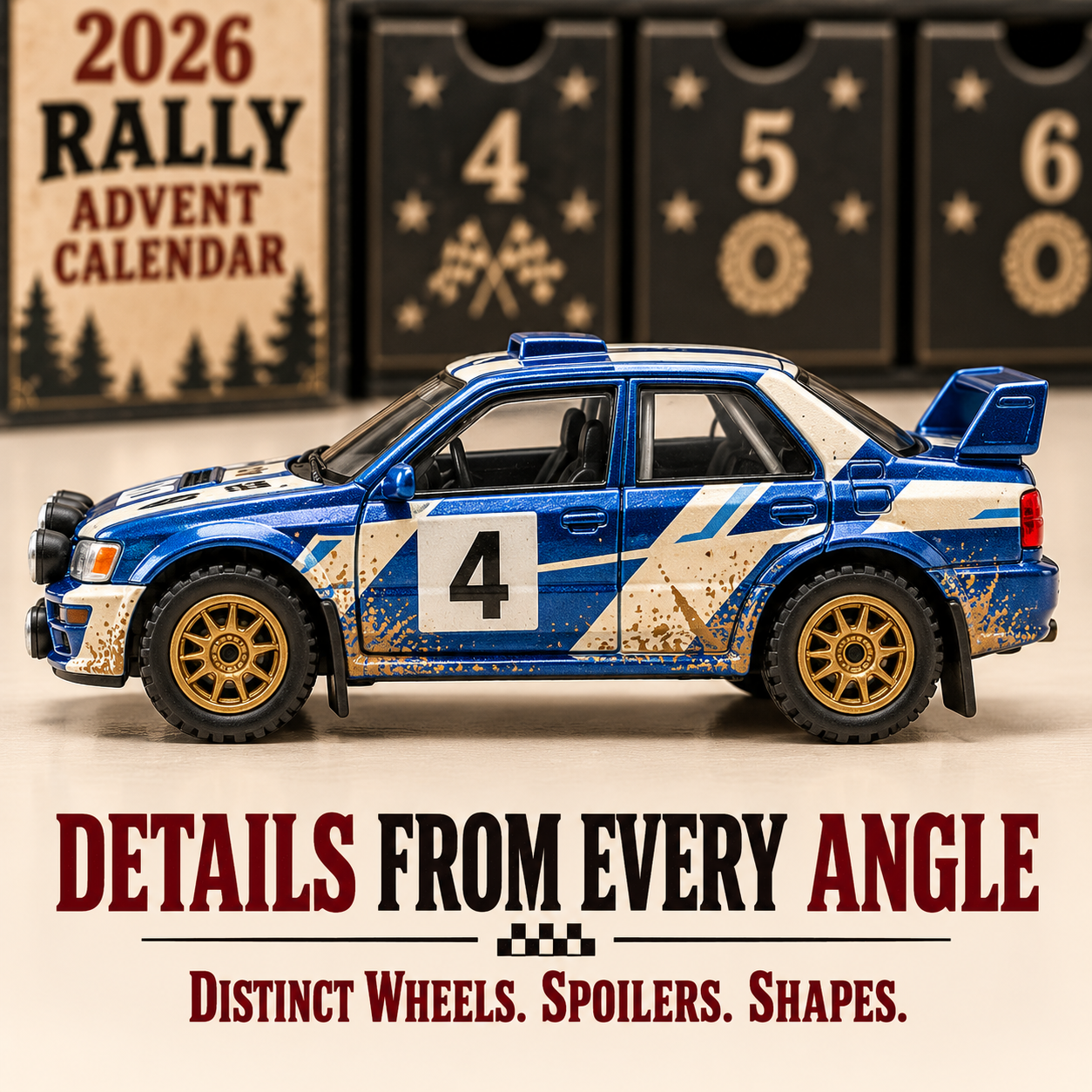 🏎️ 2026 Rally Racing Advent Calendar – 24 Days of Dirt & Speed, 24 Collectible Rally Cars✨