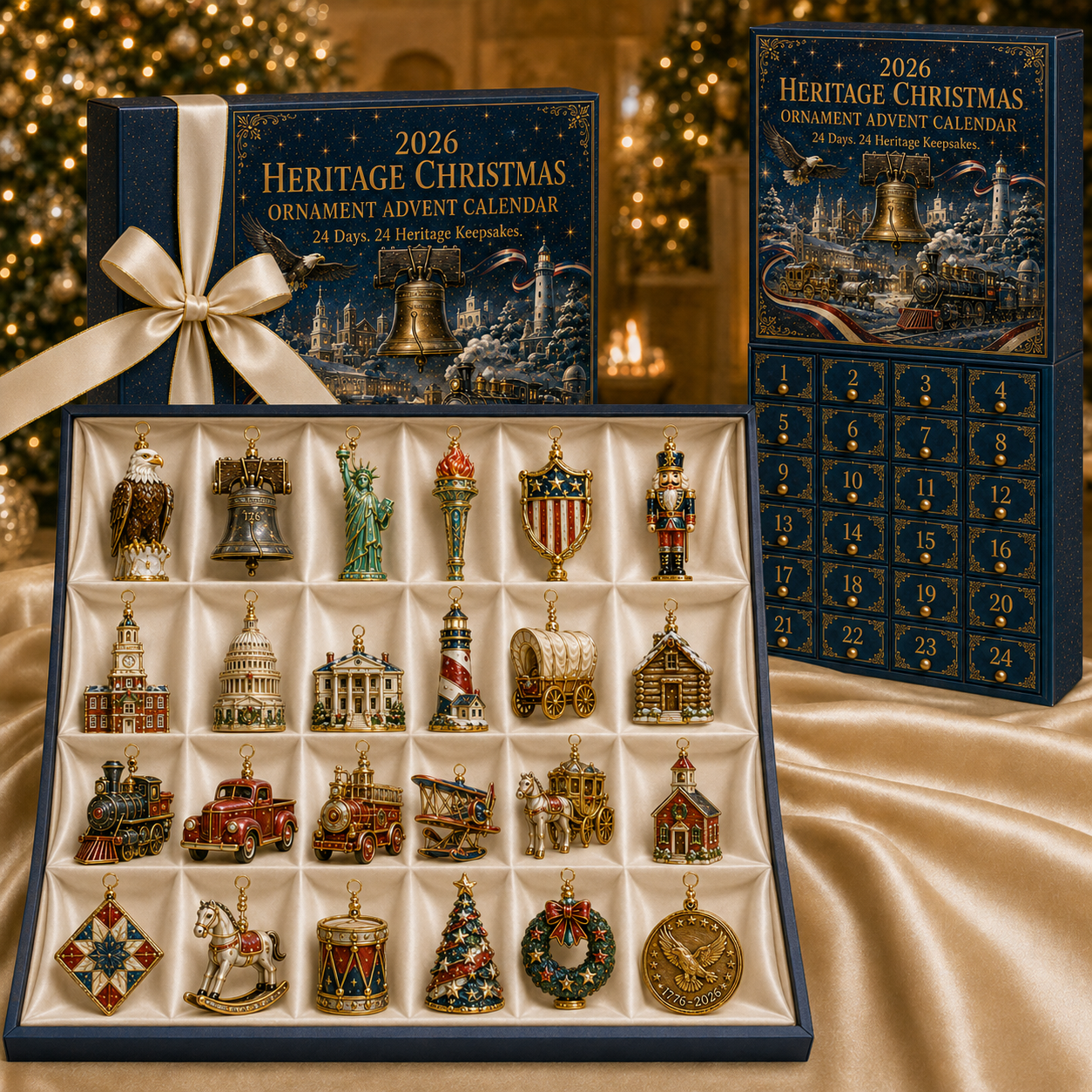 2026 Heritage Christmas Ornament Advent Calendar with 24 ornaments