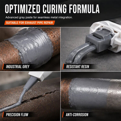 High Temp Exhaust Pipe Repair Glue – Permanent bond for iron & steel, withstands extreme heat & vibration. Fix exhaust leaks yourself – save on costly garage repairs! 🚗✅