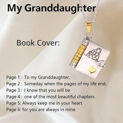💥 For Granddaughter - The Most Beautiful Chapter Book Necklace