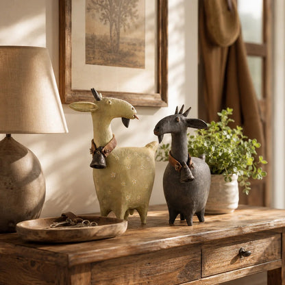 Charming Farmhouse Goat Figurines – 2-Piece Set