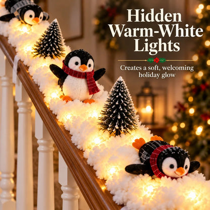 🔥Buy 2 Get 10% OFF🔥Playful Penguin Snowy Stair Railing Decor