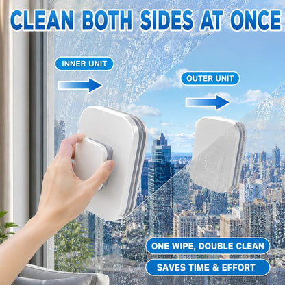 6‑in‑1 Magnetic Glass Cleaner – 30% wider cleaning area, perfect for high‑rise windows. Dual pads + squeegee – flawless results from the first pass! 🪣🪟