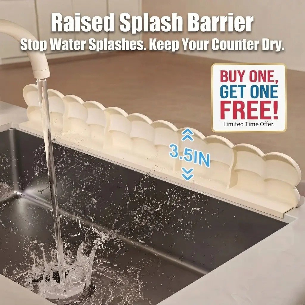 2-Piece Silicone Sink Splash Guard Set – Reusable Counter Barrier