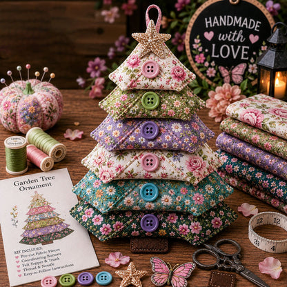 ⚡20K+ SOLD !! 🎁 Layered Fabric Tree Ornament DIY Sewing Kit