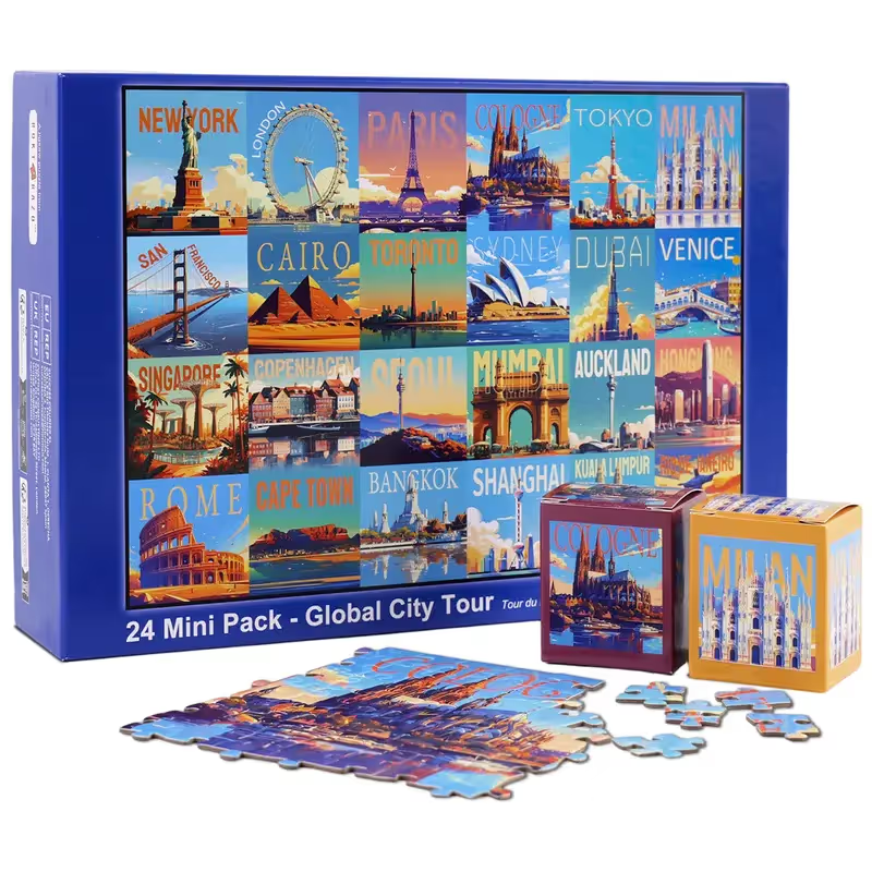 🌎 Travel the World One Puzzle at a Time – 🧩24 Mini Pack 1000-Piece Jigsaw Puzzle
