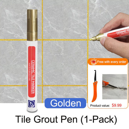 Anti-Mold Waterproof Tile Grout Repair Pen – Quick-Dry Grout Color Restorer