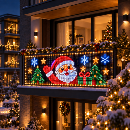 🎅💡GlowCanvas™ Smart Christmas Curtain Lights – App-Controlled DIY Animated LED Display