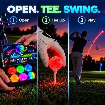 ⛳✨ LED Light-Up Golf Balls – 6-Pack for Night Golf & Evening Play