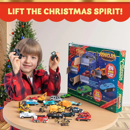 🎄 24-Day Vehicle Advent Calendar – 24 Mini Vehicles & Play Map