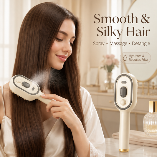 💨 Electric Spray Air Cushion Massage Comb |💆‍♀️ Anti-Static Detangling Hair Brush with Soothing Mist