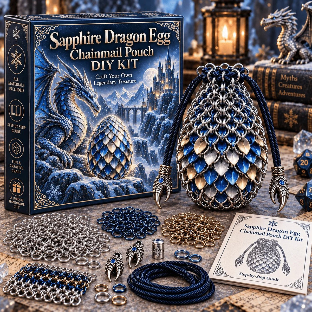 Dragon Egg Chainmail Pouch DIY Kit – 8 Fantasy Styles