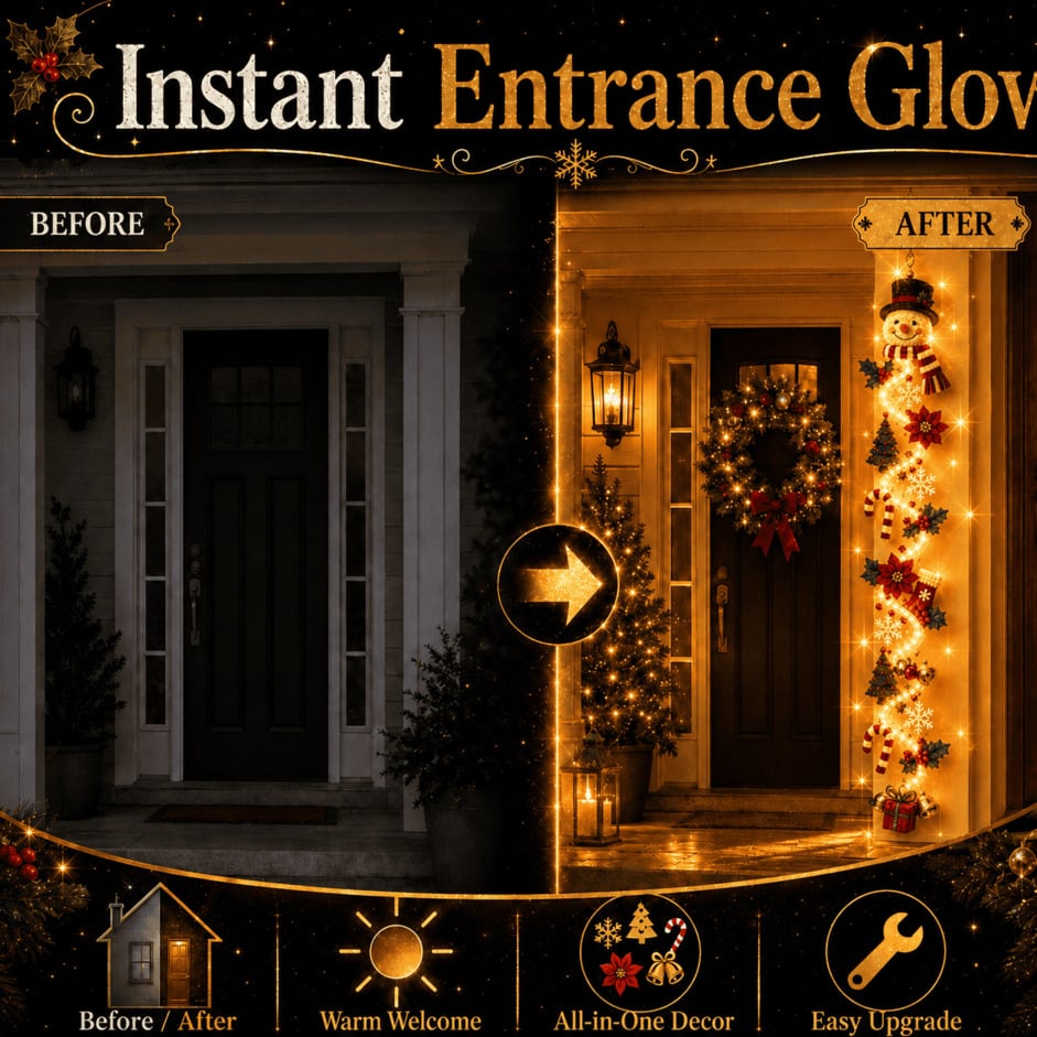 ⏳ Ultimo giorno: 49% DI SCONTO – 🎄 Decorazione natalizia luminosa da porta MerryCascade | 6 design festivi, luce calda, dettagli 3D & decorazione verticale salvaspazio ✨
