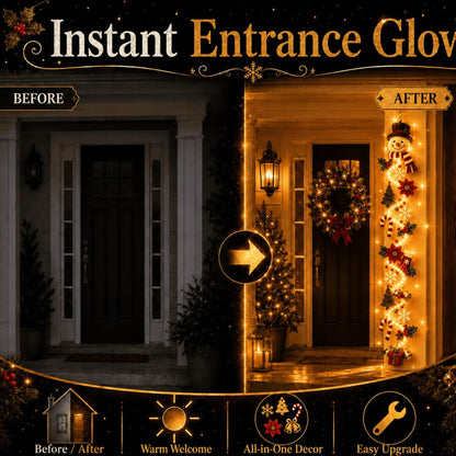 ⏳ Ultimo giorno: 49% DI SCONTO – 🎄 Decorazione natalizia luminosa da porta MerryCascade | 6 design festivi, luce calda, dettagli 3D & decorazione verticale salvaspazio ✨