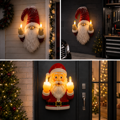 🎅 Light-Up Middle Finger Santa Wall Decor – Hilarious Christmas Decoration