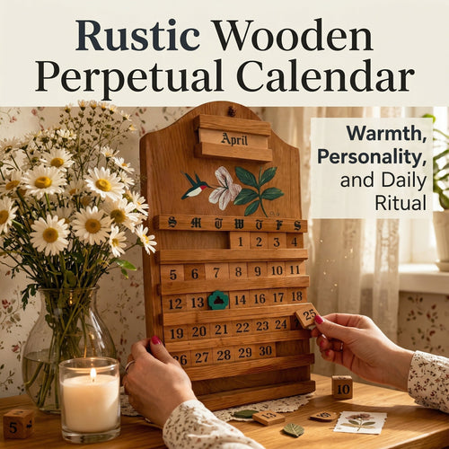 🎉🎄 Festive Wooden Perpetual Calendar