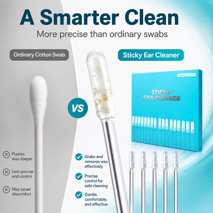 👂 24-Pack Sticky Ear Cleaner Swabs – Disposable Outer Ear Wax Cleaning Tool