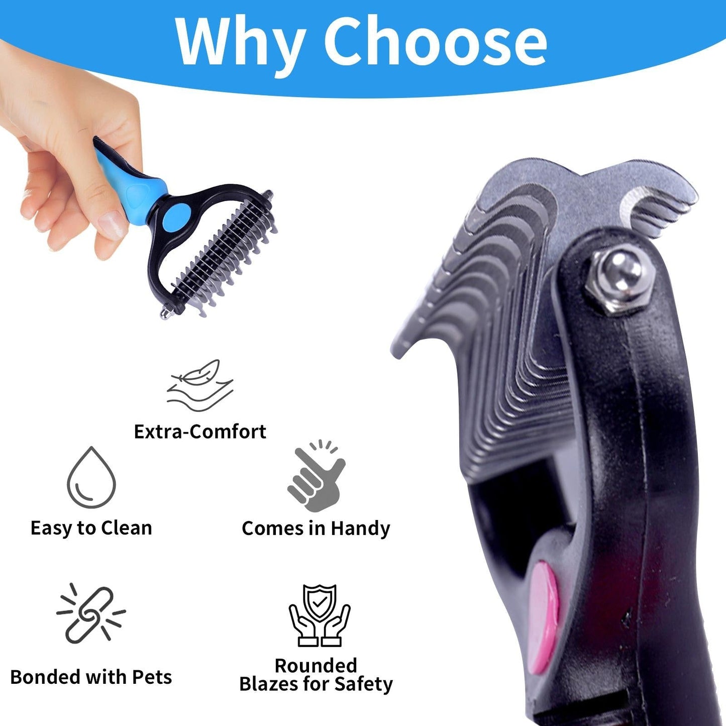 🐶FLASH SALE: 50% OFF! ✨2-in-1 Pet Grooming Brush – Deshed, Detangle & Smooth