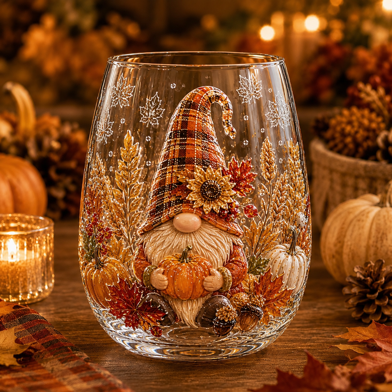 🍂Autumn Harvest 2D Glass Cup Gift Set – 6 Festive Designs