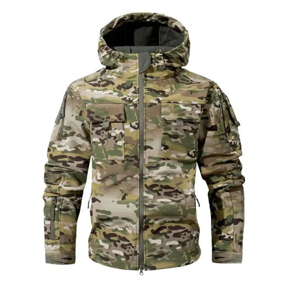9 Pocket Tactical Hooded Jacket | Slim Fit Fleece Lined Outdoor Coat