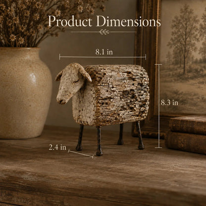 Vintage Distressed Sheep  Sculpture