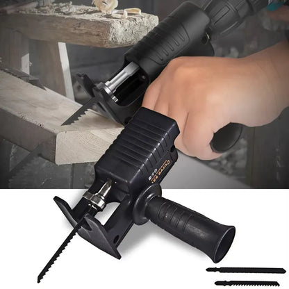 Drill-Powered Jigsaw Adapter Kit with Side Handle & 3 Blades