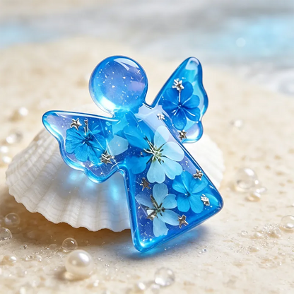 Forget Me Not Dried Flower Angel Keepsake - Timeless Gift for Remembrance, Comfort & Hope