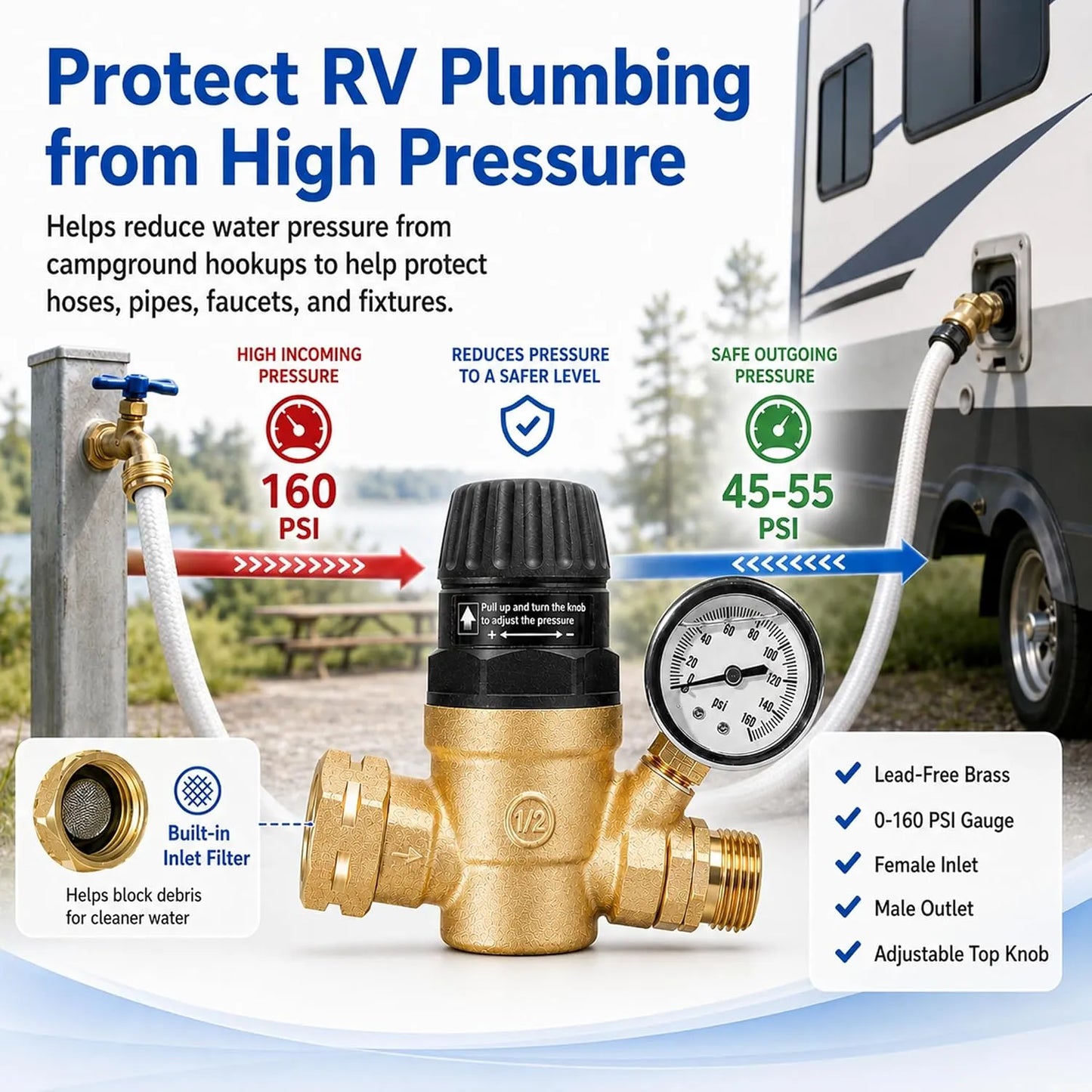 🚐 RV Water Pressure Regulator