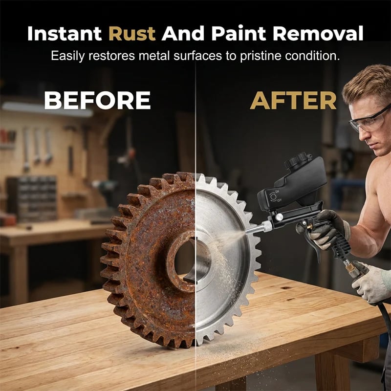 Before and after rust and paint removal