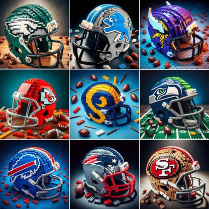 🏈 Building Block Football Helmet – 300+ Piece Collectible Construction Set