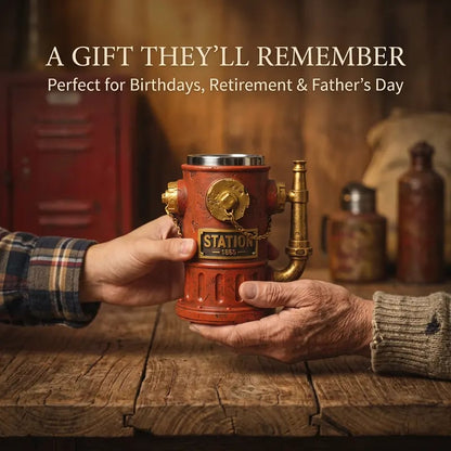 ⏳ Last Day 49% OFF – 🚒 Vintage Fire Hydrant Coffee Mug | Unique Firehouse-Inspired Design With Stainless Steel Liner & Pipe Handle For Firefighters, Collectors & Coffee Lovers ☕