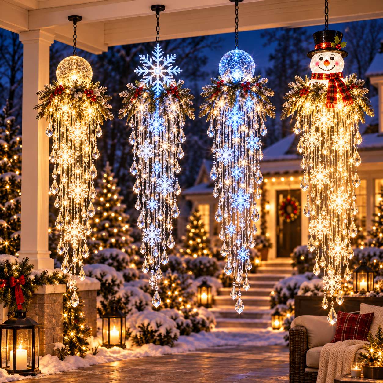Crystal Cascade Christmas Hanging Light styles