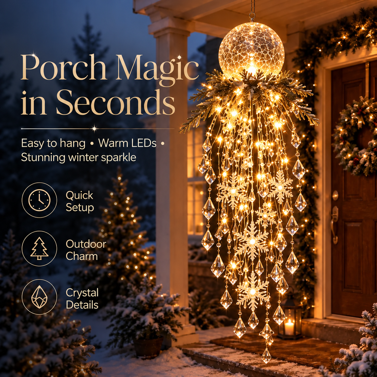 Christmas hanging light installation