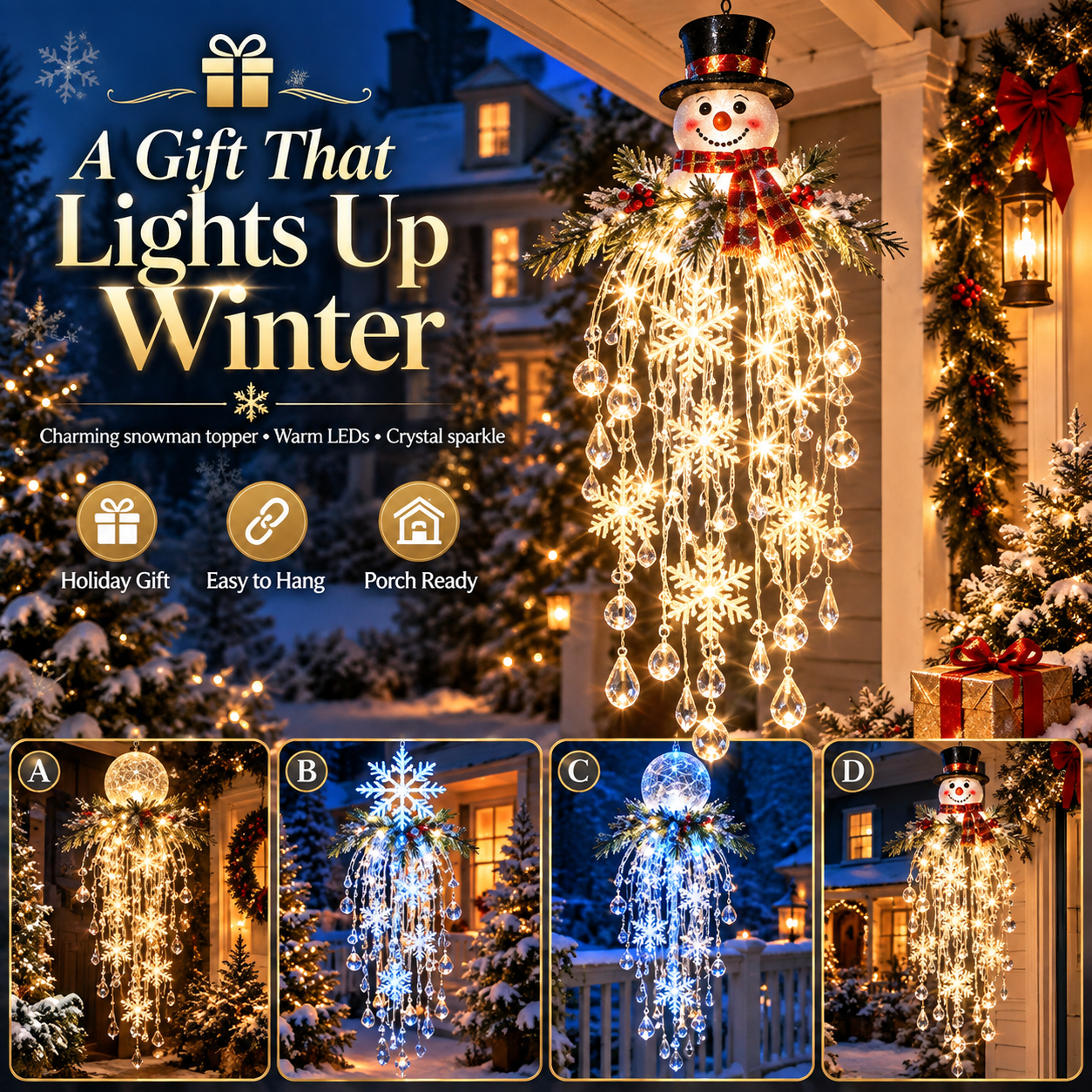 Crystal Cascade Christmas Hanging Light
