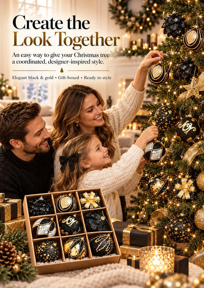 🖤✨ The Black & Gold Christmas Edit – 9 Statement Ornaments | 50% Off