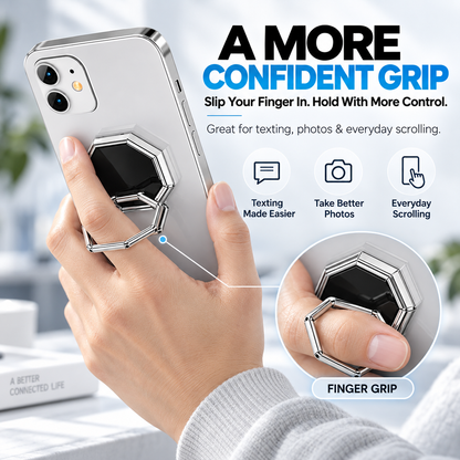 360° Rotating Foldable Phone Ring Holder Stand with Magnetic Mount Support