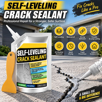 Self-Leveling Concrete Crack Sealant – Waterproof Quick-Drying Repair Filler with Scraper