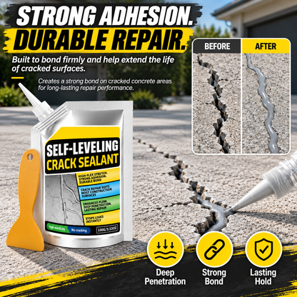 Self-Leveling Concrete Crack Sealant – Waterproof Quick-Drying Repair Filler with Scraper