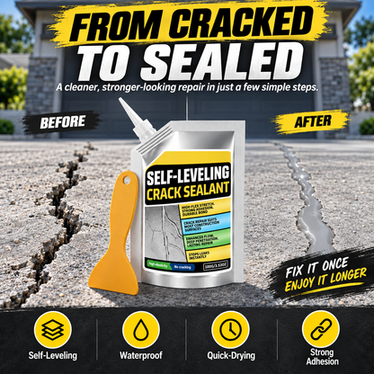 Self-Leveling Concrete Crack Sealant – Waterproof Quick-Drying Repair Filler with Scraper