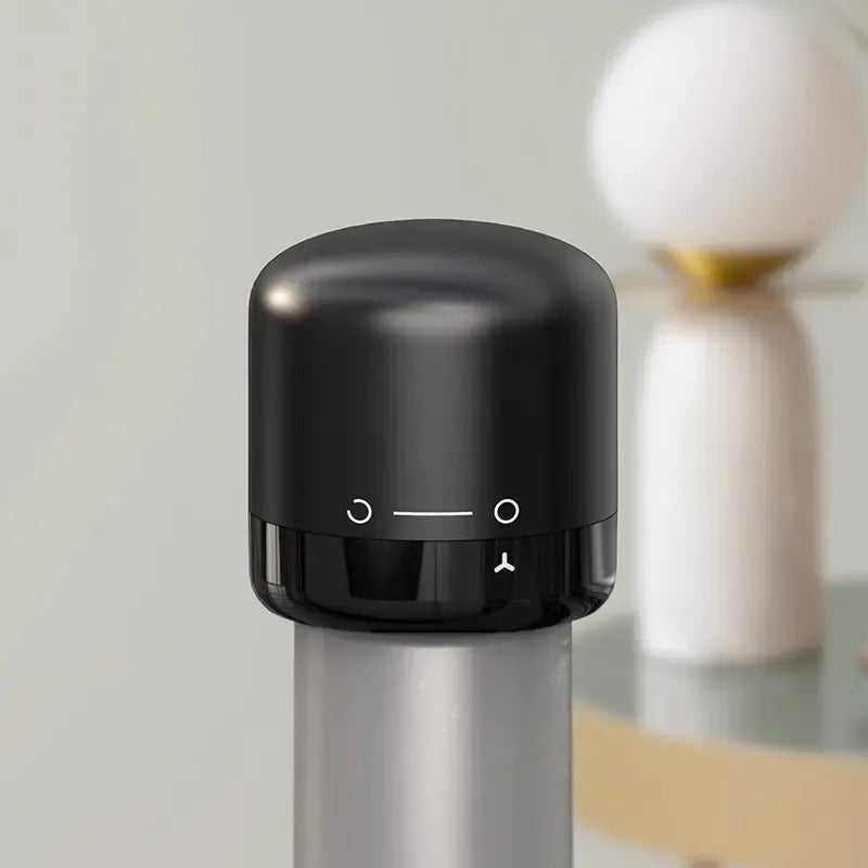 Vacuum wine stopper.Champagne and wine, red wine and liquor